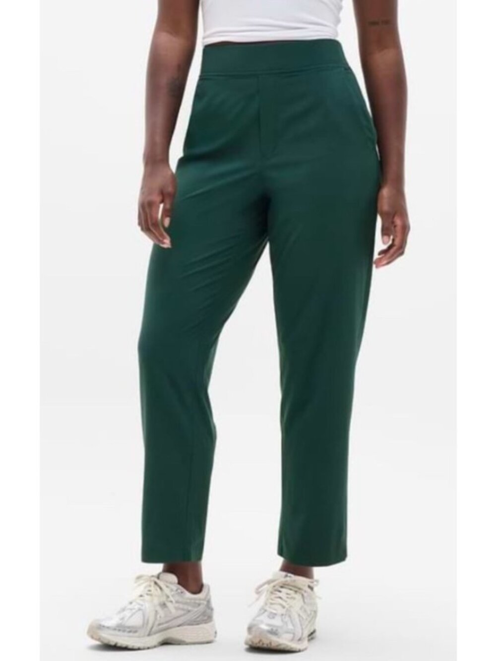 NEW Athleta Brooklyn Mid-Rise Ankle Pants Pull-On Travel Casual Dark Green 6